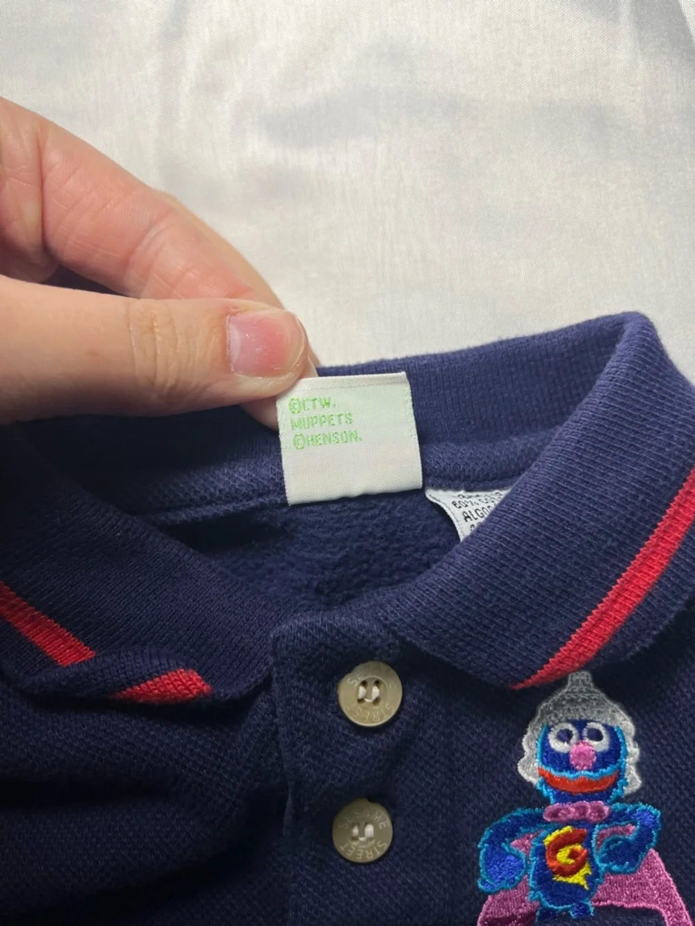 Vintage Sesame Street Romper 18M Grover Elmo Cookie Monster‎ Blue Long Sleeve